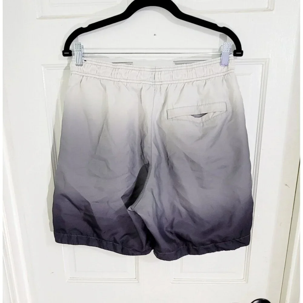 Air Jordan‎ Mens Gray Ombre DNA Poolside Shorts Drawstring Waist Lined Size M